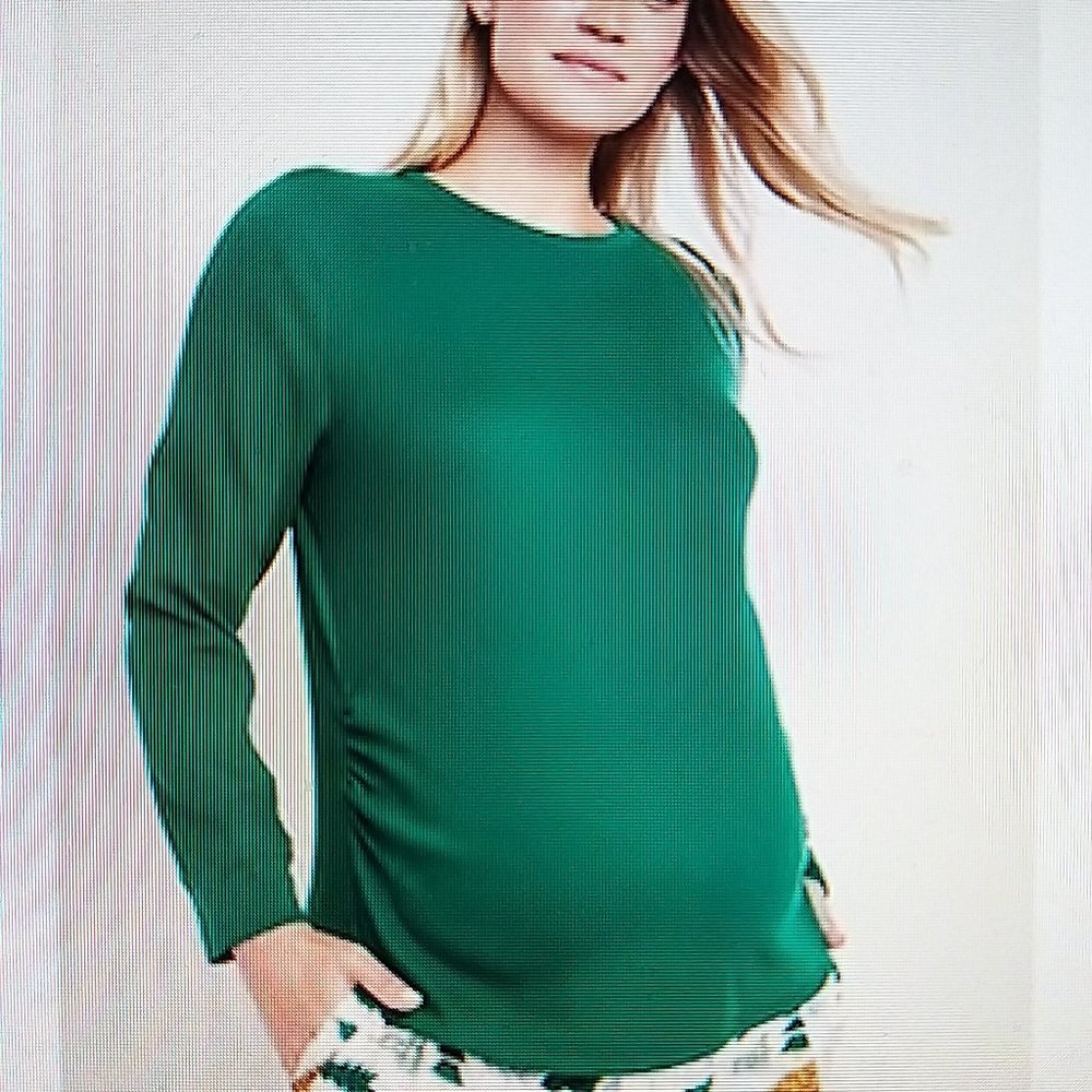 Soft Crew Neck Thermal Knit Long Sleeve - Green - New